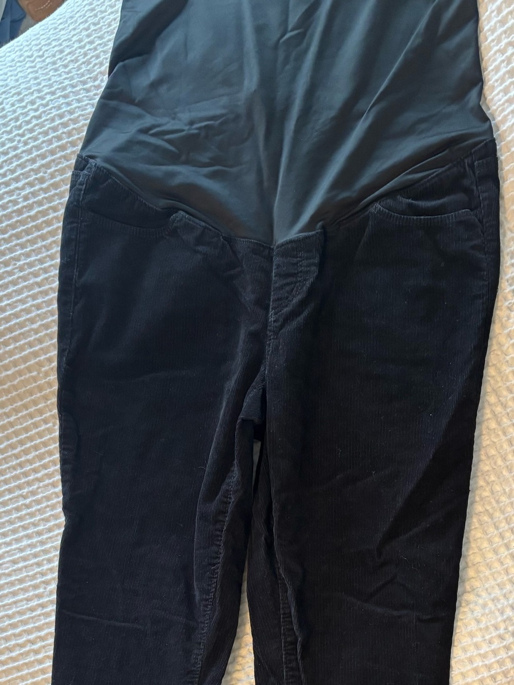 Black maternity corduroys